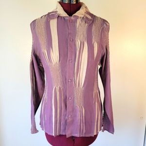 "Komarov" textured blouse with pleating